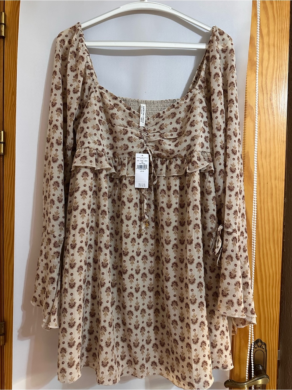 Boho American Eagle Dress - Beige/Brown